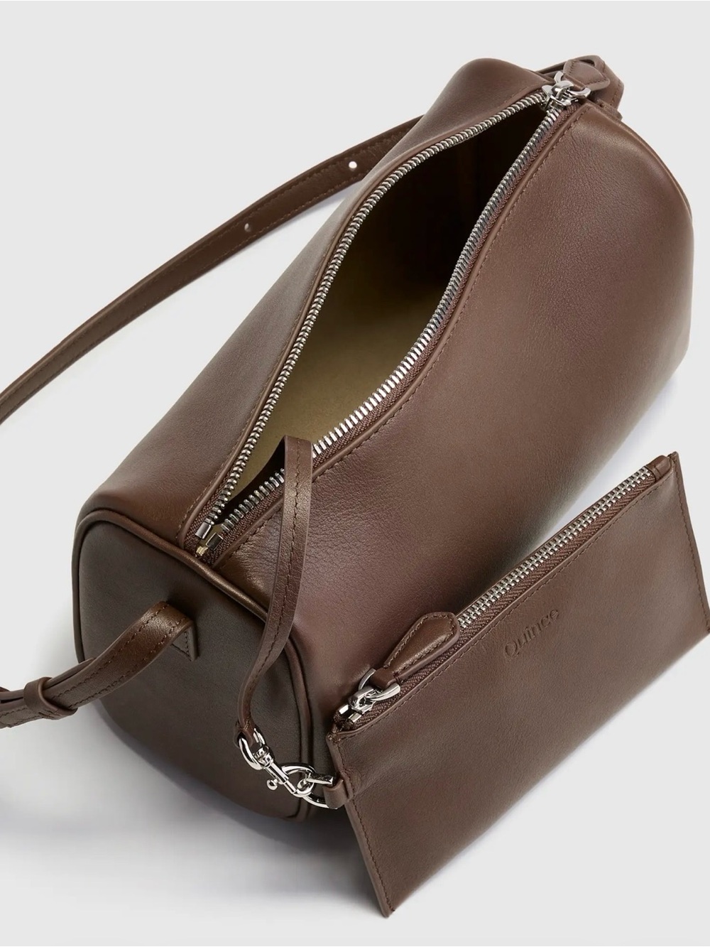 QUINCE Italian Leather Mini Barrel Shoulder Bag - Picture 8 of 9